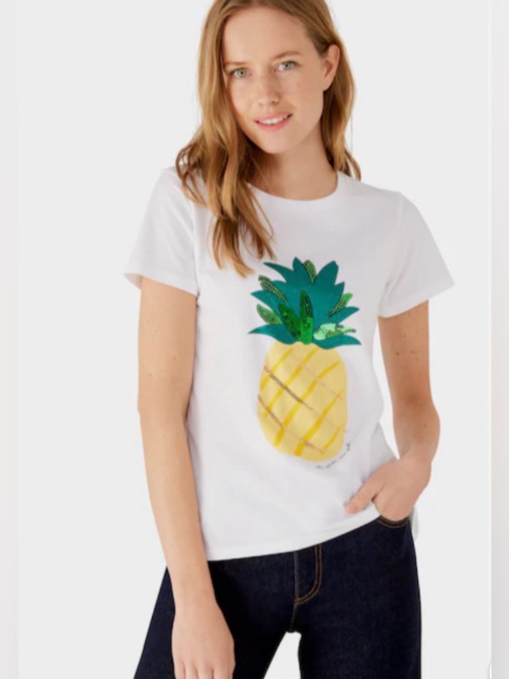 Kate Spade Pineapple Tee Shirt Size XL